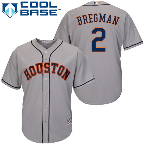 Astros #2 Alex Bregman Grey New Cool Base Stitched MLB Jersey - Click Image to Close